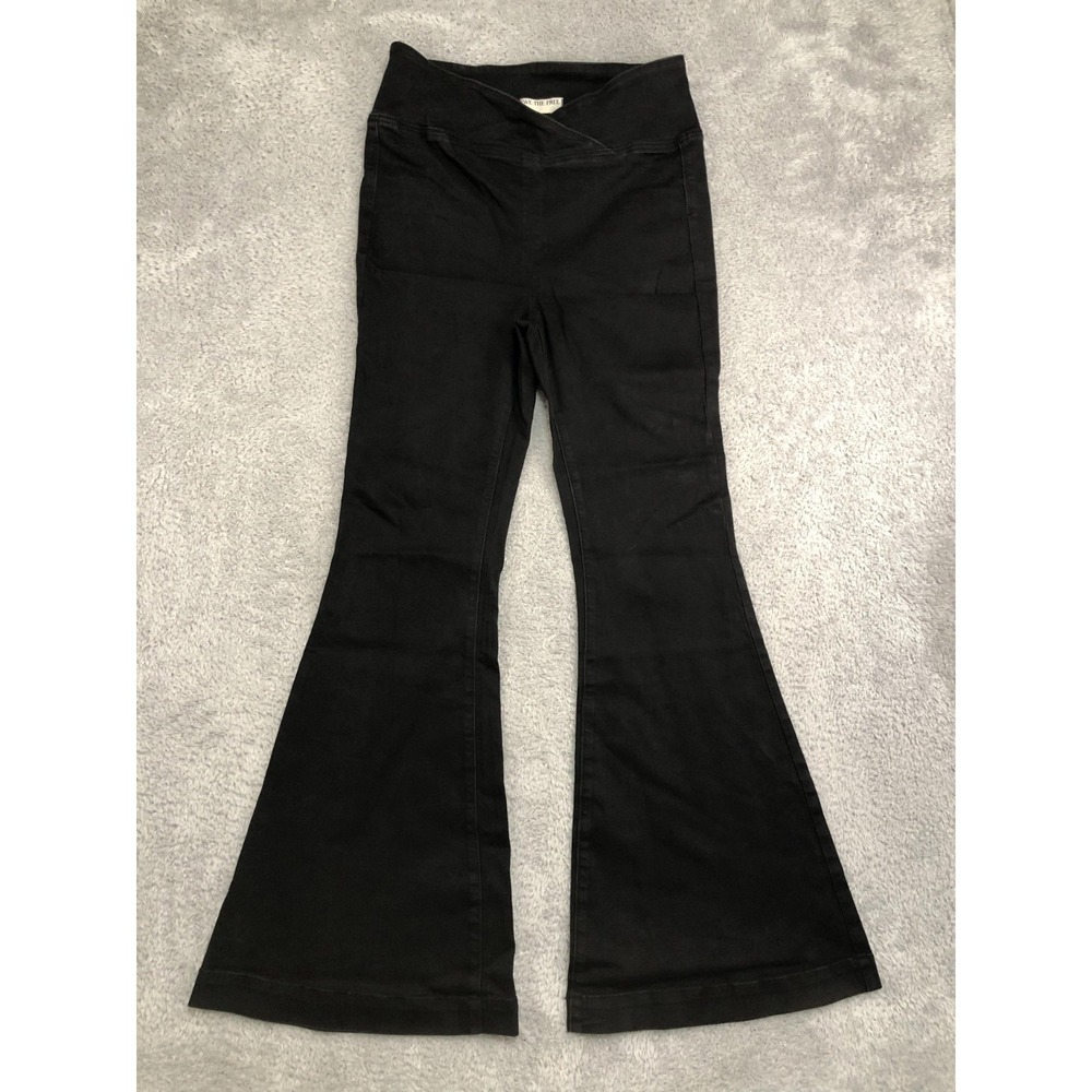 We The Free Jeans Women 30x32 (Tag 31) Black Flare Bell Bottom Pull On High Rise